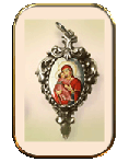купить нательная иконка кулон святой Владимирская Богородица, финифть, образок, фото